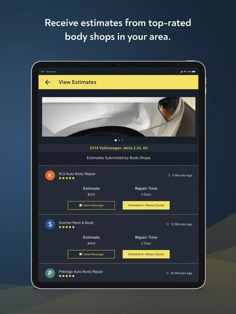 Ảnh chụp màn hình của Start2Finish Auto Body Repair iPad 