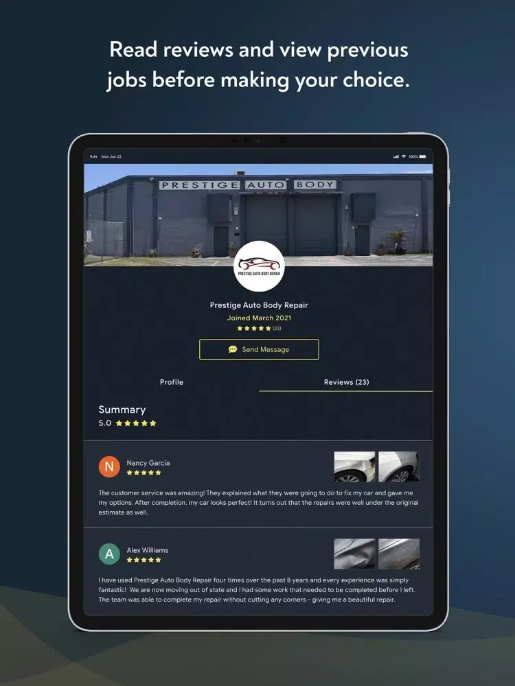 Ảnh chụp màn hình của Start2Finish Auto Body Repair iPad 