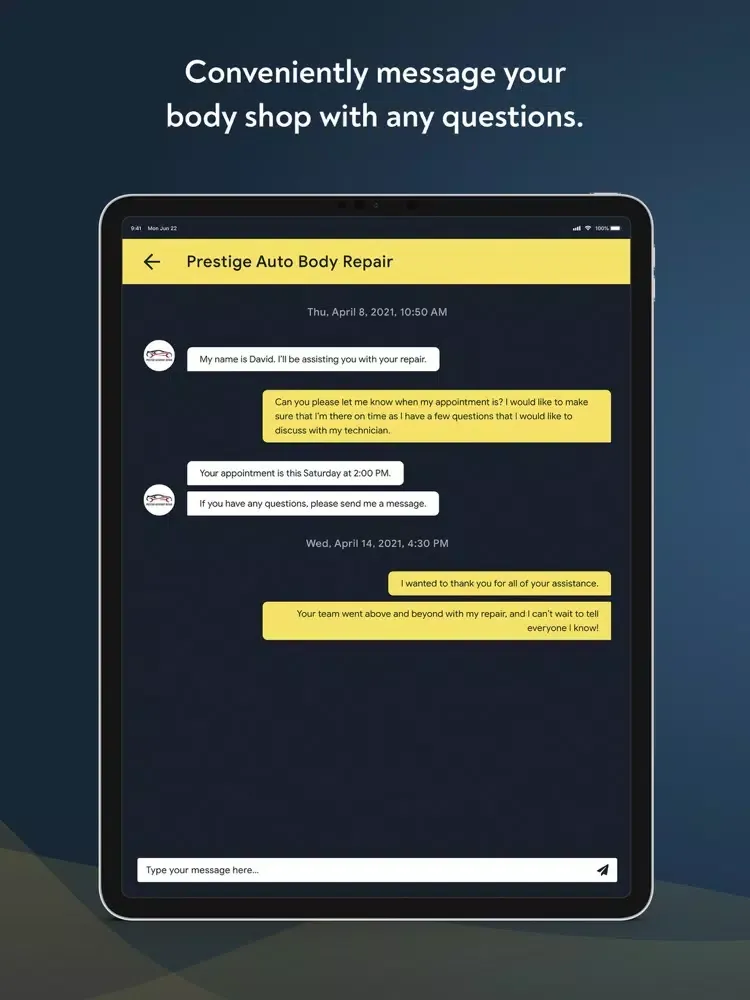 Ảnh chụp màn hình của Start2Finish Auto Body Repair iPad 