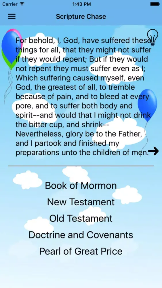 LDS Scripture Balloon Pop سکرین شاٹس