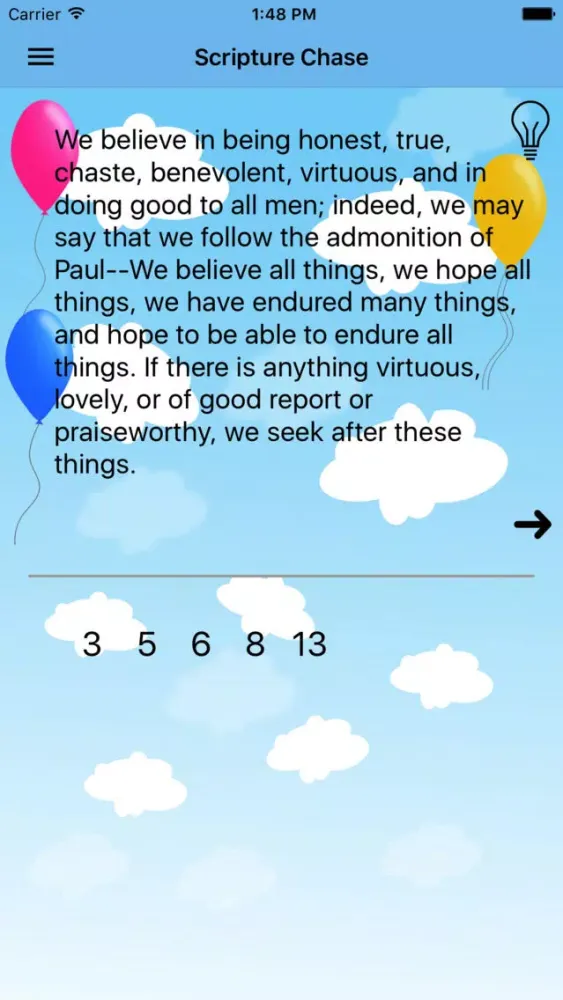 LDS Scripture Balloon Pop سکرین شاٹس