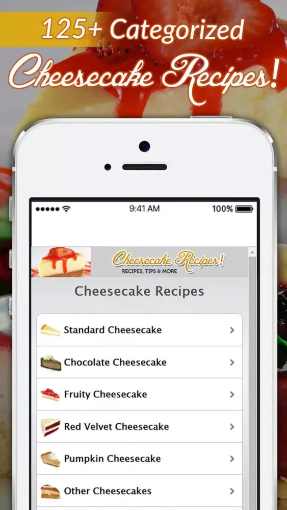 Capturas de tela do Cheesecake Recipes! Recipes, Tips & More