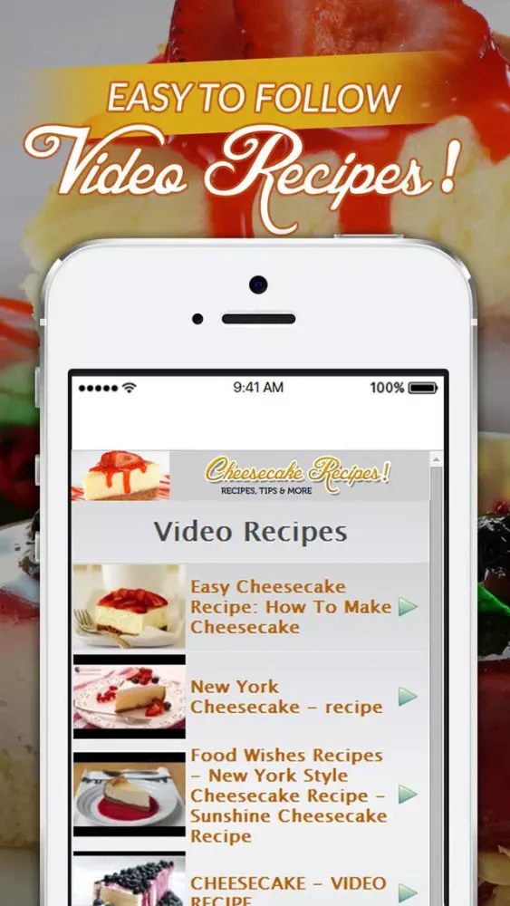 Capturas de tela do Cheesecake Recipes! Recipes, Tips & More