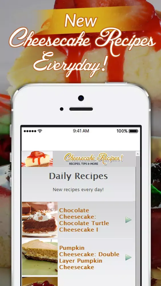 Capturas de tela do Cheesecake Recipes! Recipes, Tips & More