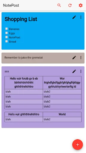 Screenshot di NotePost