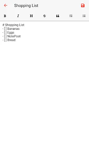Screenshot di NotePost