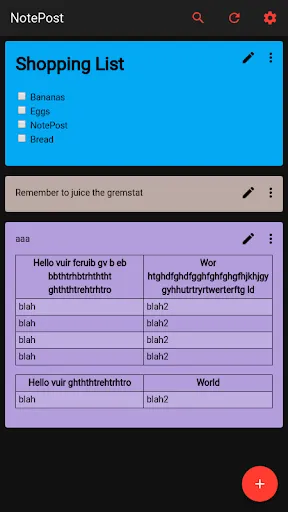 Screenshot di NotePost
