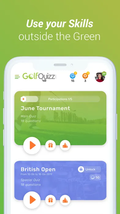 Capturas de tela do GolfQuizz: Quizzes for golfers