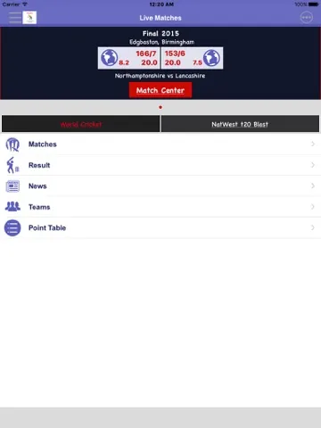 Zrzuty ekranu NatWest t20 Blast 2017 iPad 