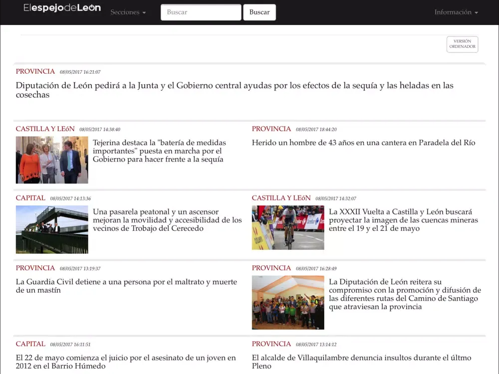 Tangkapan skrin El Espejo de León iPad 