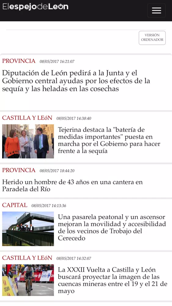 Capturas de tela do El Espejo de León