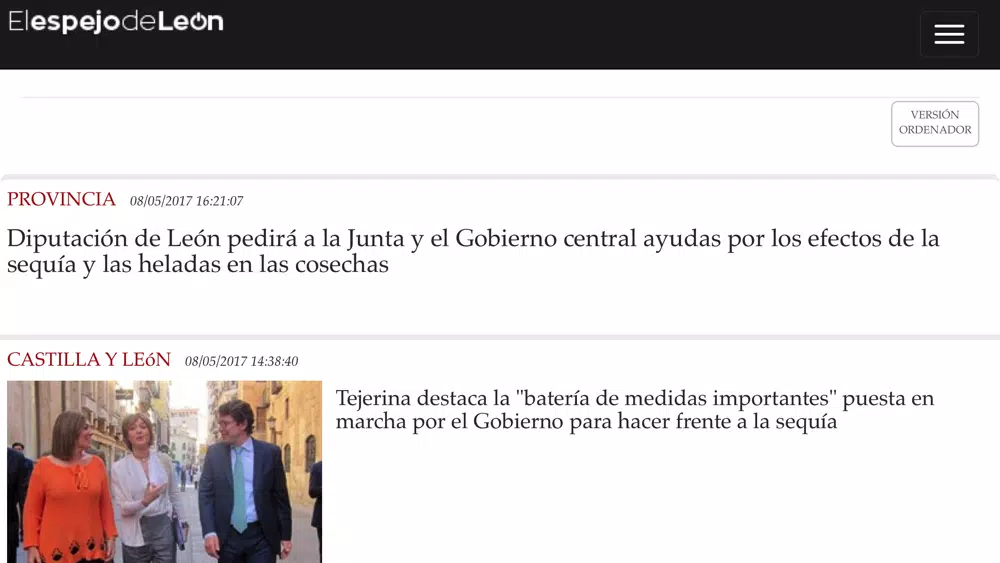 Capturas de tela do El Espejo de León