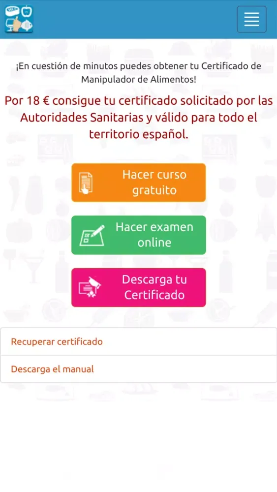 Zrzuty ekranu Manipulador de Alimentos Online