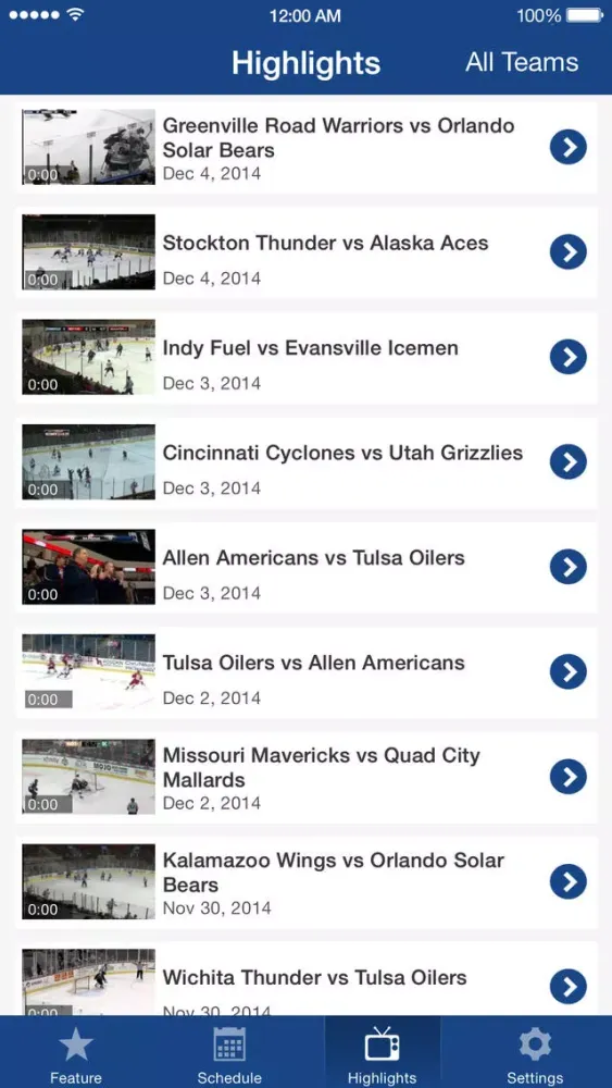 ภาพหน้าจอของ ECHL TV