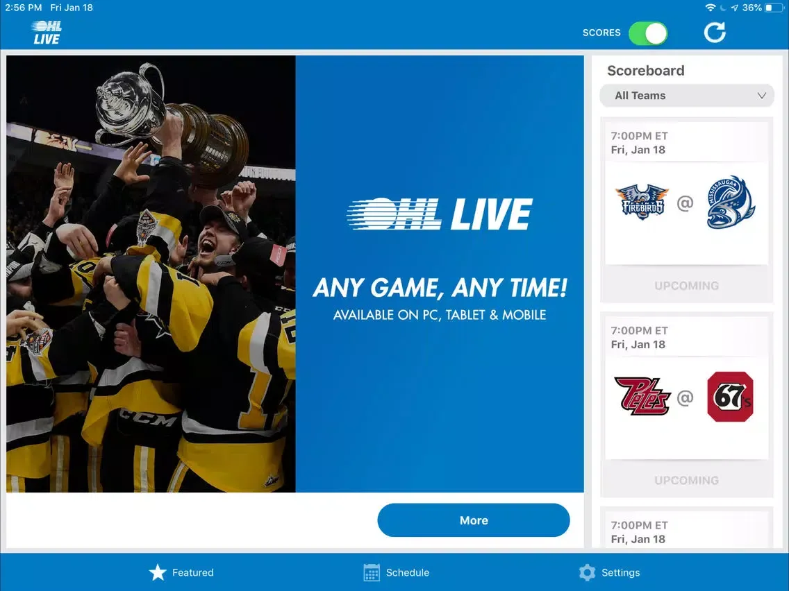 Tangkapan skrin OHL Livestream iPad 