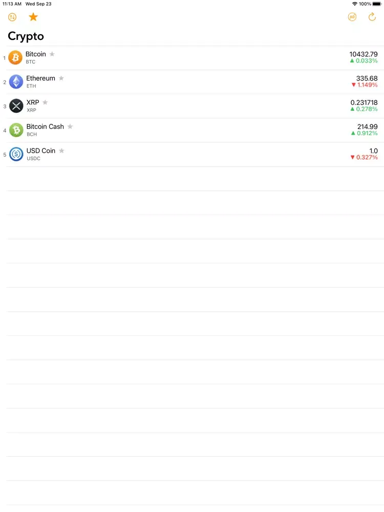 CryptoTracker: Bitcoin rate iPad  Screenshots