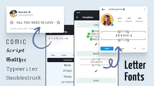 ภาพหน้าจอของ Letter Fonts - Stylish Text
