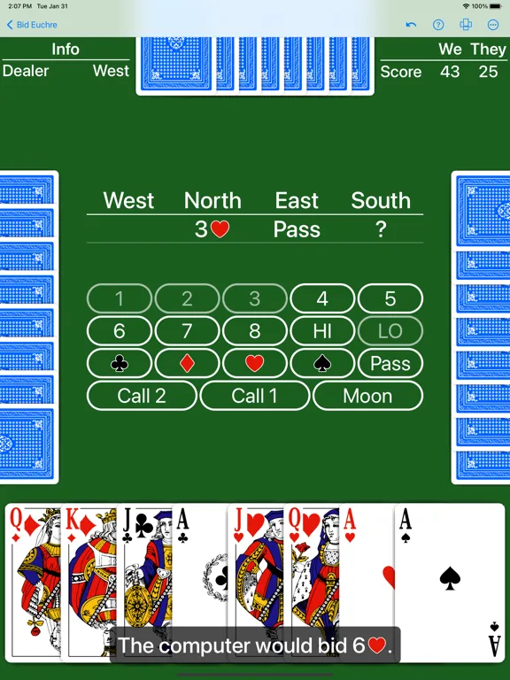 Bid Euchre - Expert AI iPad  Screenshots