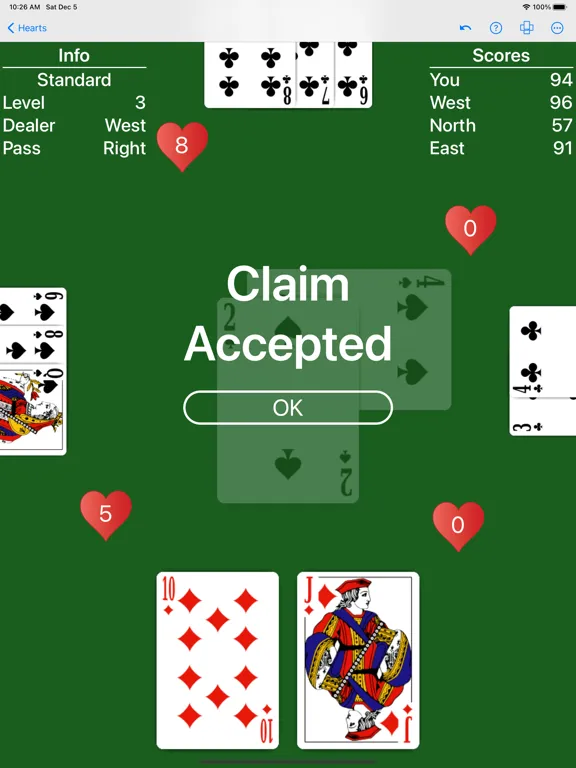 ภาพหน้าจอของ Hearts - Play with your rules iPad 