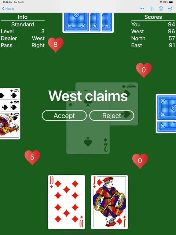 ภาพหน้าจอของ Hearts - Play with your rules iPad 