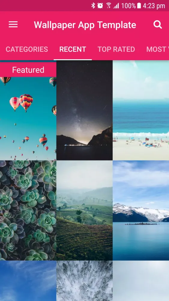 Wallpaper App Template Screenshots