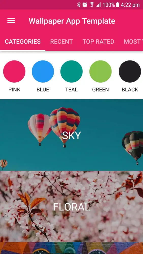 Wallpaper App Template Screenshots