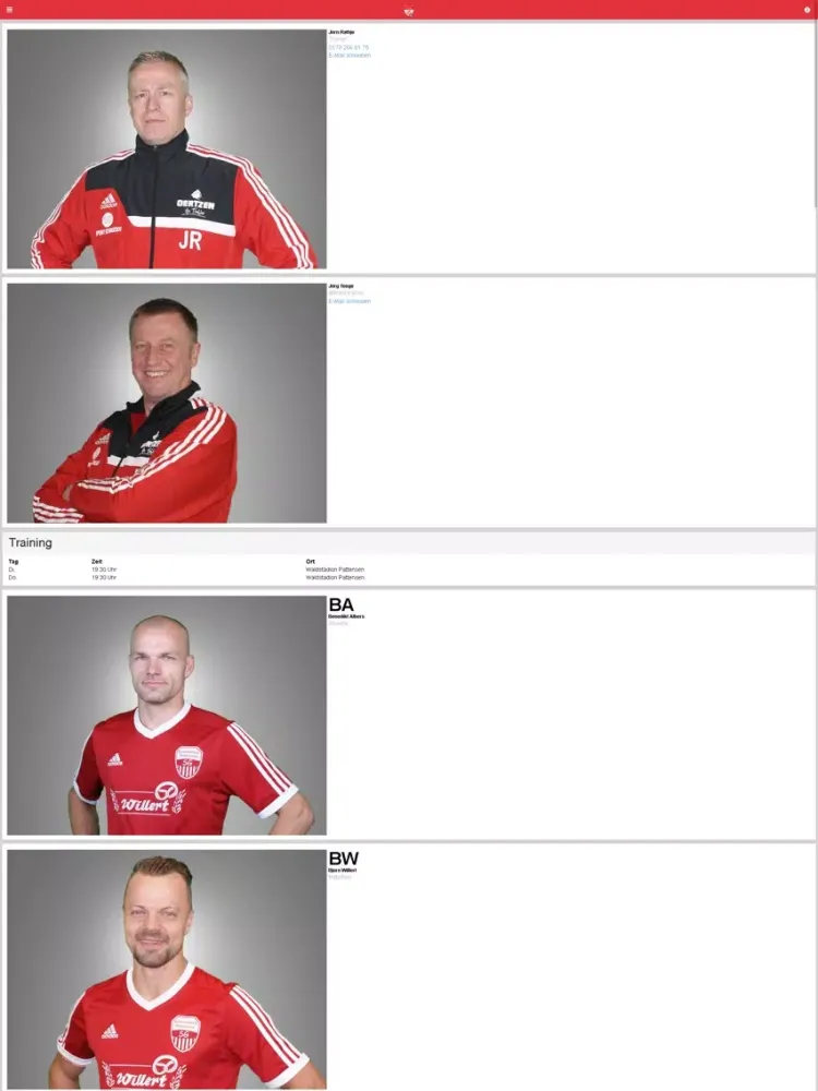 Tangkapan skrin SG Scharmbeck-Pattensen - offiziell iPad 