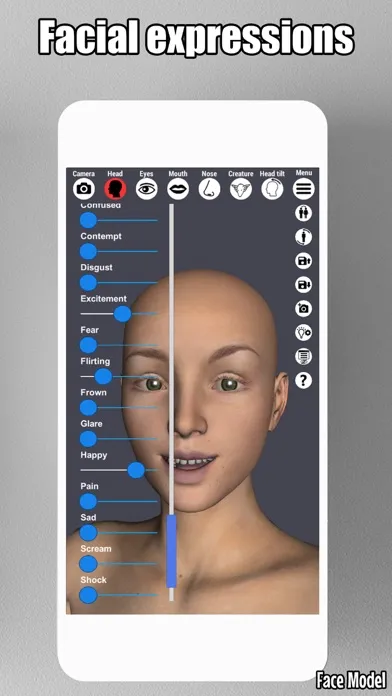 Capturas de tela do Face Model -posable human head