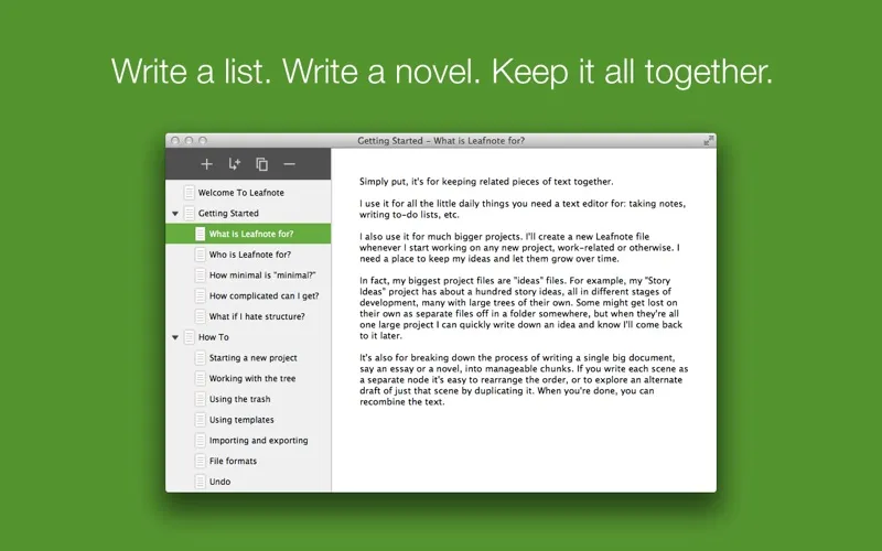 Screenshot di Leafnote
