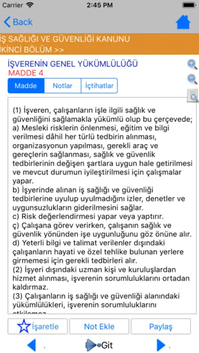 Zrzuty ekranu İSG Mevzuatı