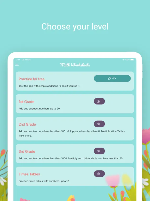 Скриншоты Math Worksheets - Grade 1 2 3 iPad 