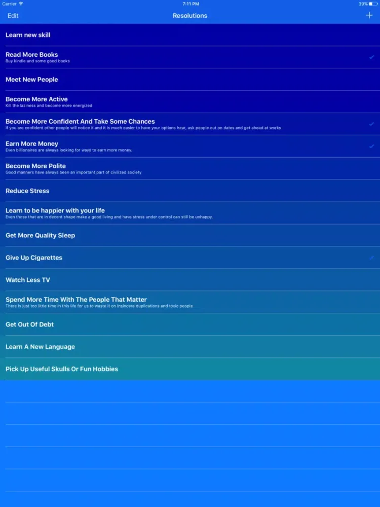New Year New Me - Resolutions iPad  Screenshots