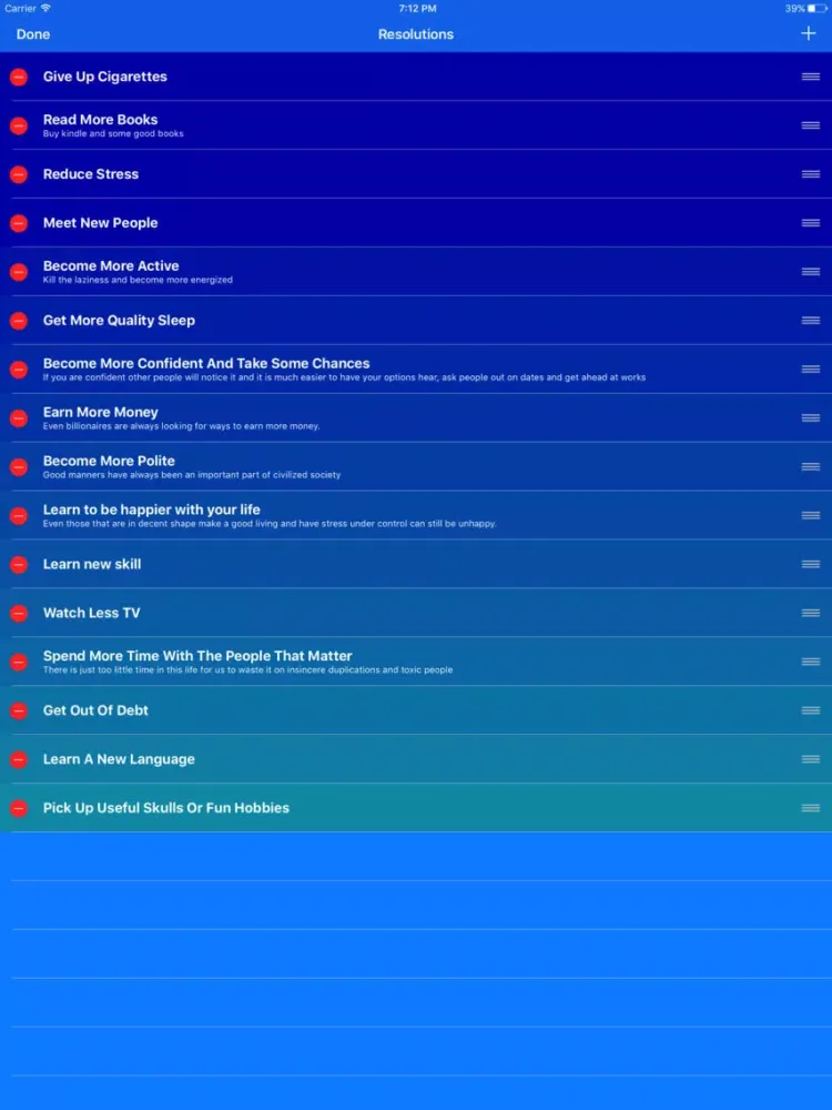New Year New Me - Resolutions iPad  Screenshots