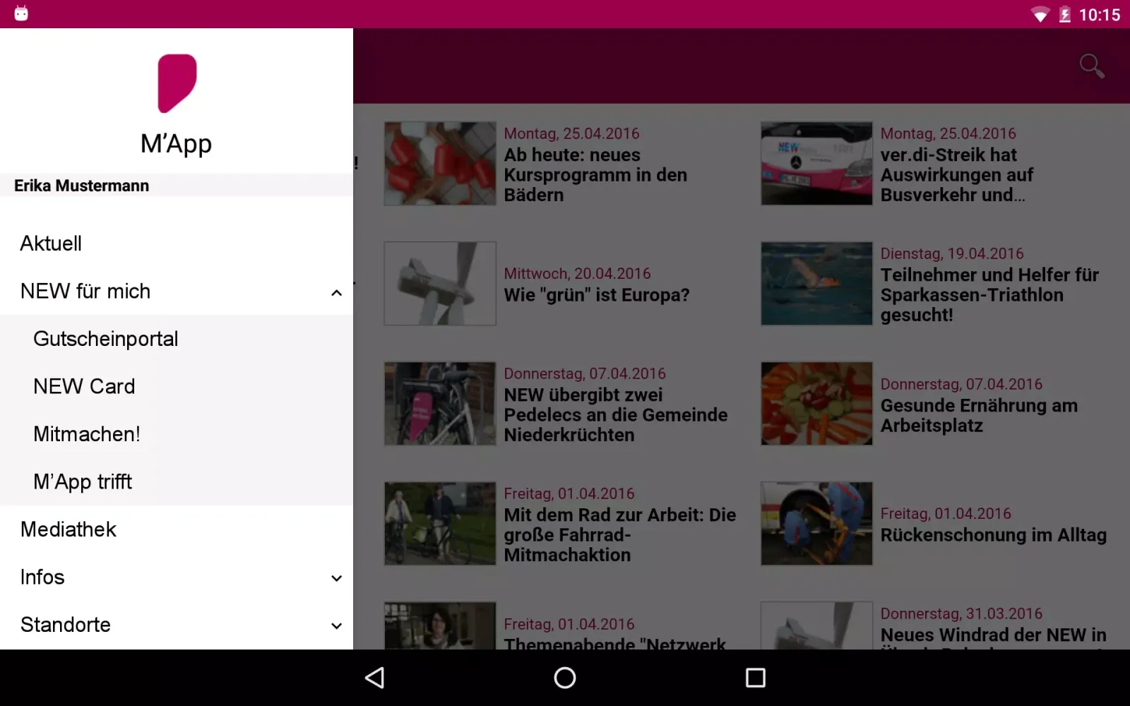 M'App - NEW-Mitarbeiter App Screenshots