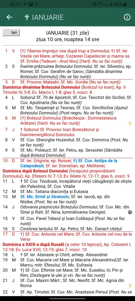Calendar Creştin Ortodox应用截图