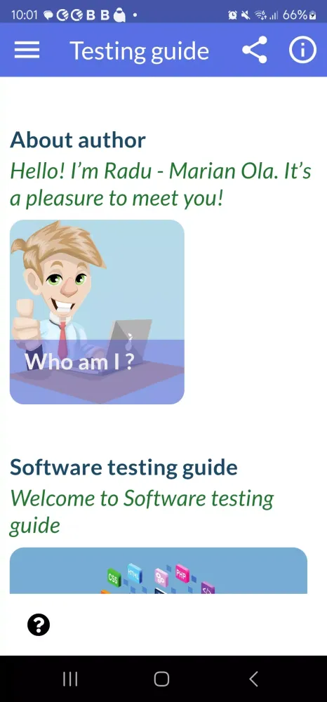 Software testing guide Screenshots