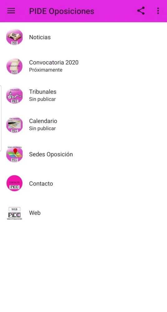 PIDE Oposiciones应用截图