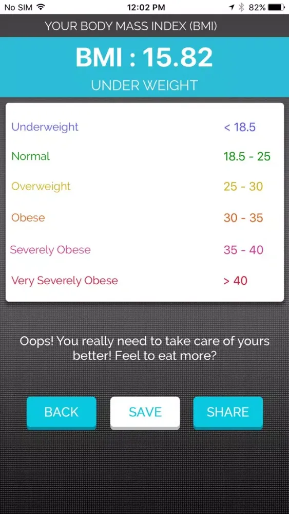 BMI Calculator - (Body Mass Index) 스크린샷