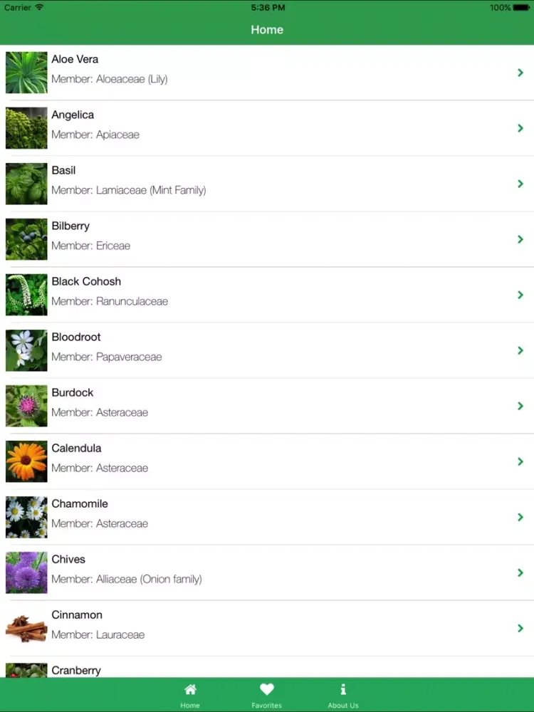 Herbalpedia iPad  Screenshots