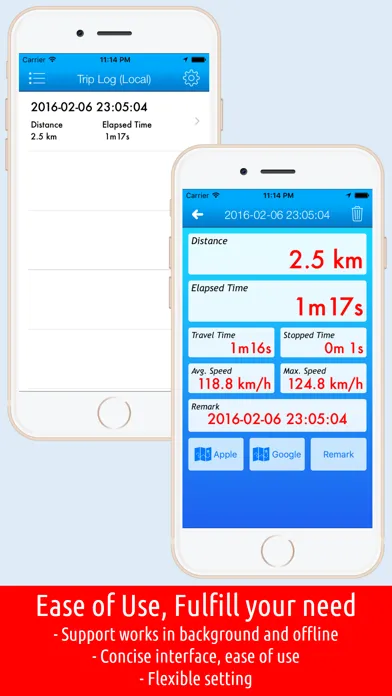 GPS Tracker－Mobile Tracking, Routing Record Screenshots