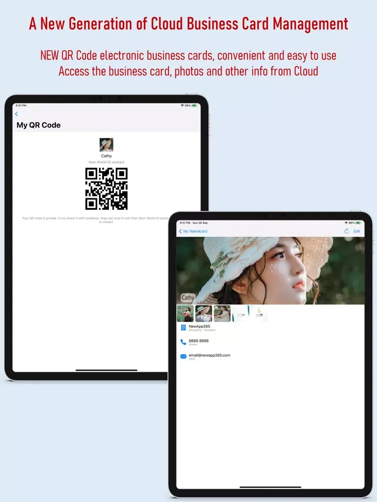 Tangkapan skrin New World ID Contacts iPad 