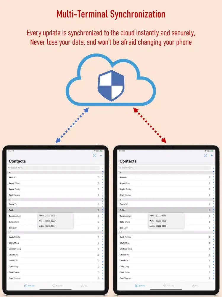 Tangkapan skrin New World ID Contacts iPad 