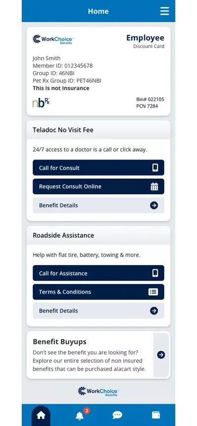 Captures d'écran de WorkChoice Benefits