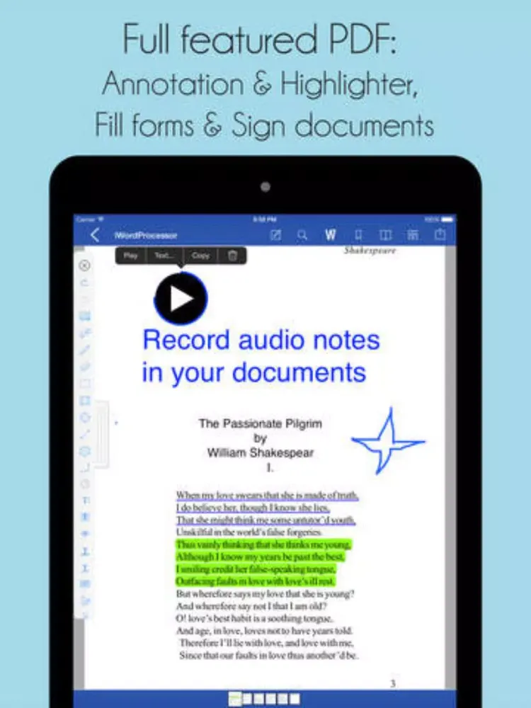 Documents Pro - for Microsoft Office Word edition iPad  Screenshots