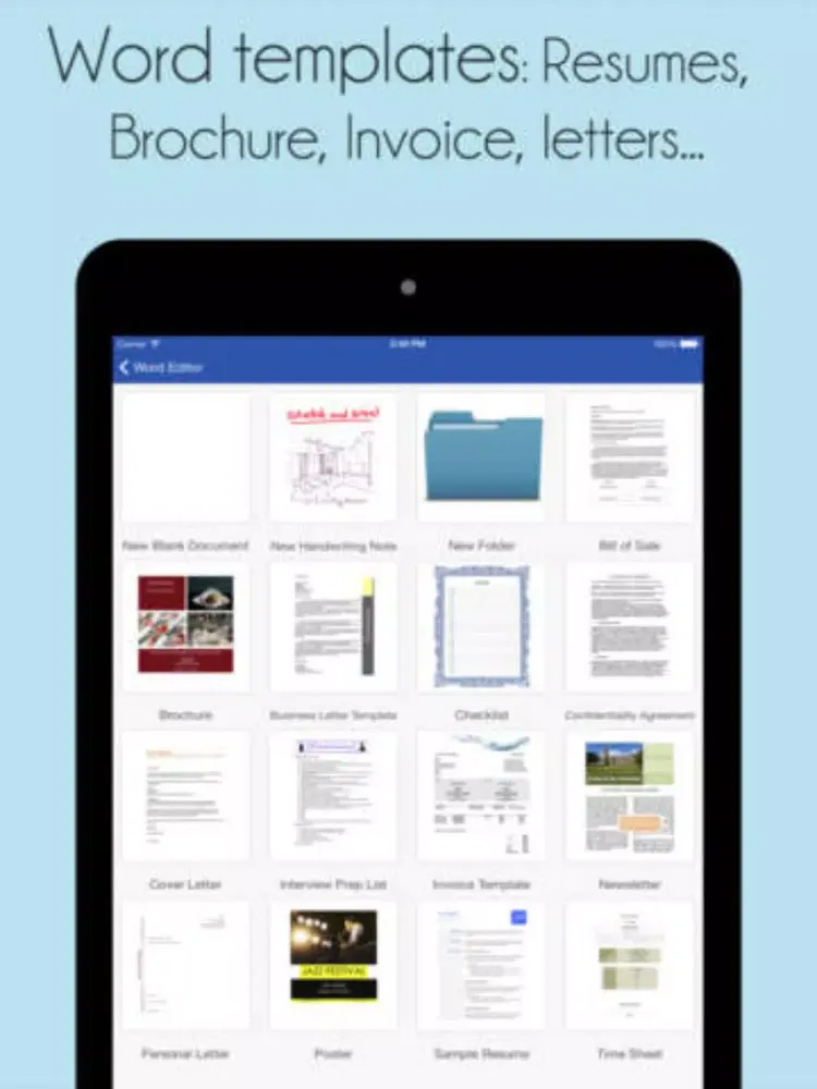 Documents Pro - for Microsoft Office Word edition iPad  Screenshots