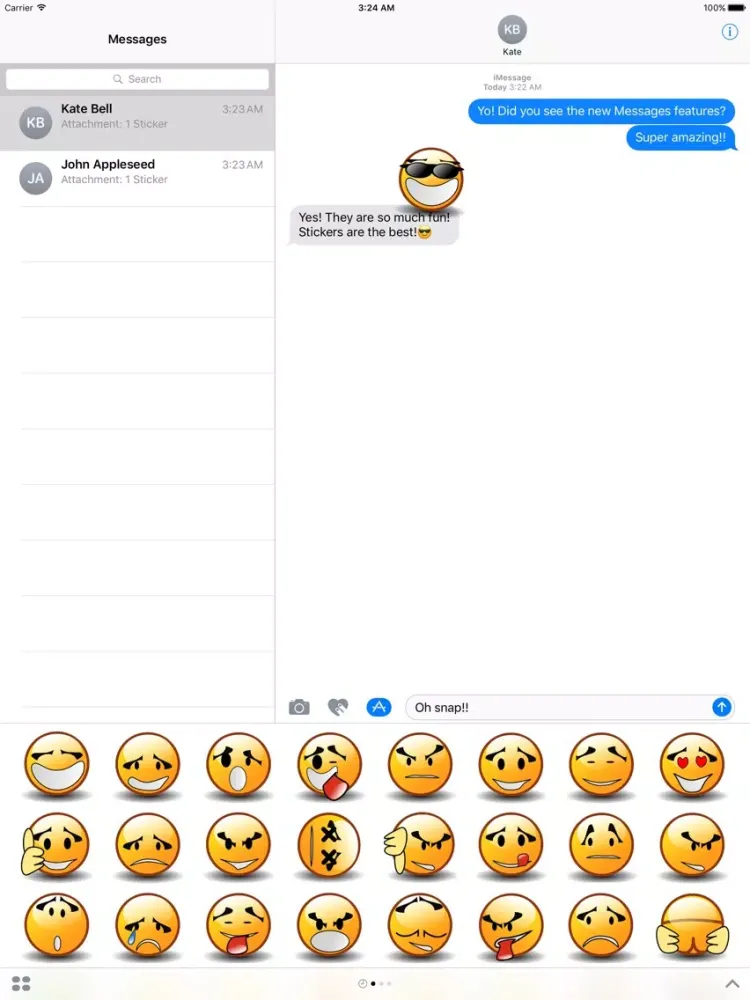 Smiley-Stickers iPad  Screenshots