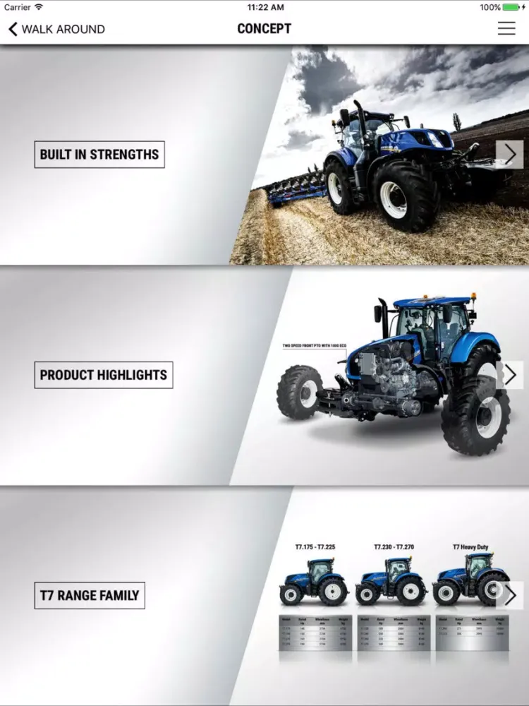 Zrzuty ekranu New Holland Ag T7 HD - Dealer iPad 