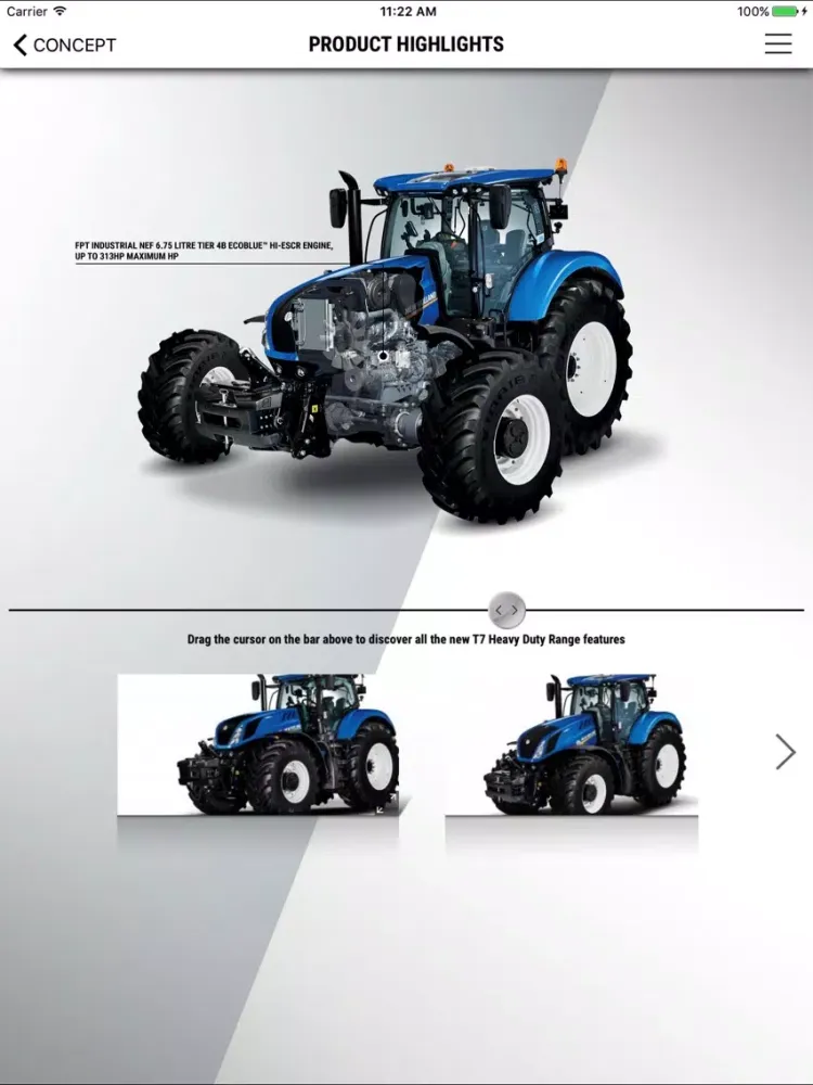 Zrzuty ekranu New Holland Ag T7 HD - Dealer iPad 
