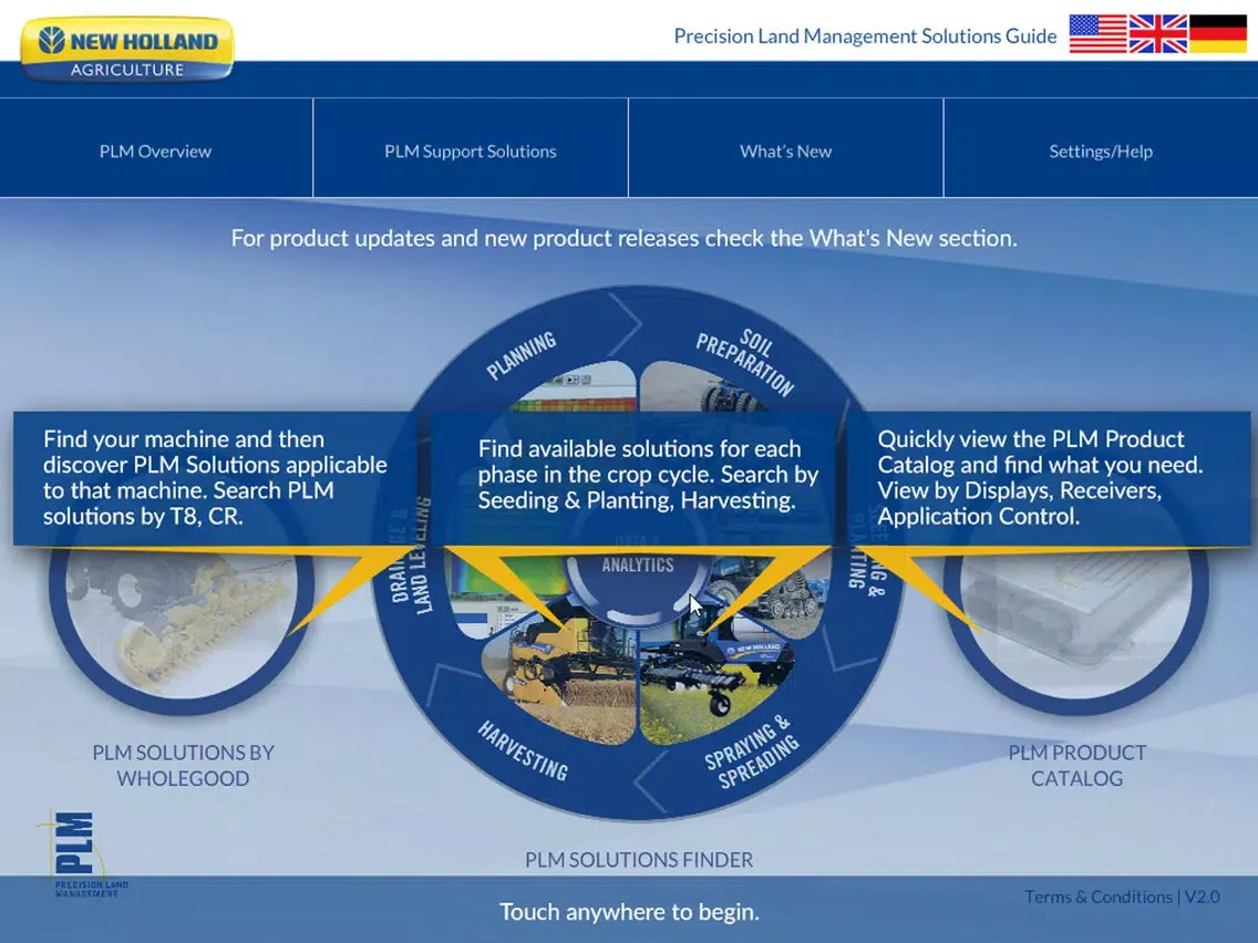 New Holland PLM Solutions iPad  Screenshots