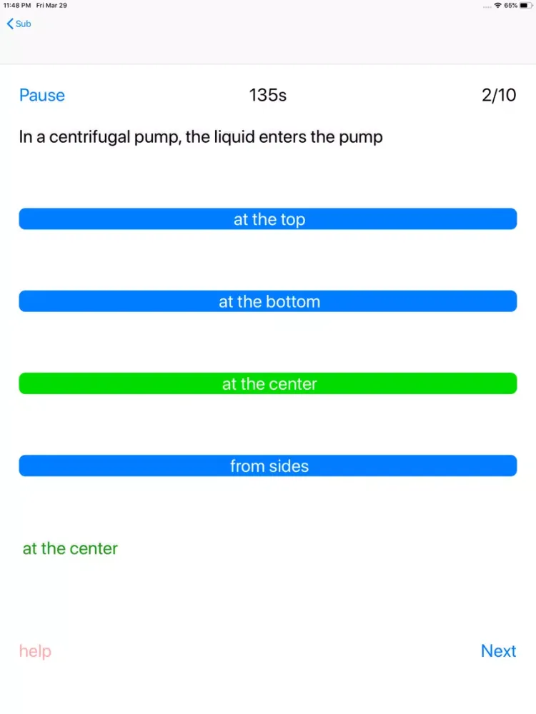 Ảnh chụp màn hình của Mechanical MCQ Quiz iPad 